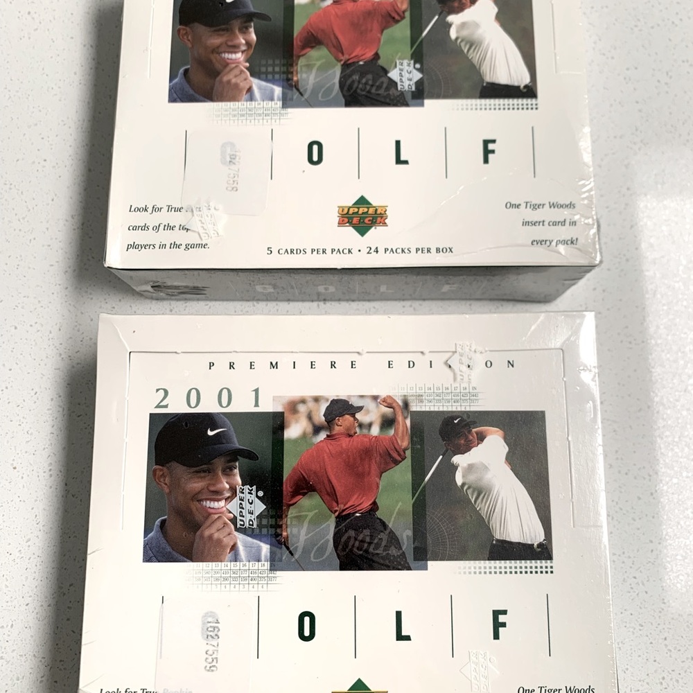 TWO 2001 Upper Deck Premiere Edition Golf  FACTORY SEALED BOXES